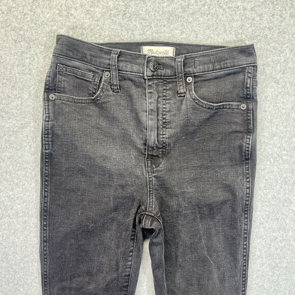 Madewell Jeans Womens 27 Black 10" High Rise Skinny Stretch Denim - Picture 3 of 14